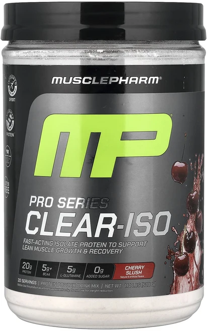 매우편하고 MusclePharm Pro Series Clear-ISO 프로틴 파우더 드링크 믹스 체리 슬러시 520mg(1.14lbs) 끝내주게잘나가는상품, MusclePharmProSeriesClearISO프로, 1, 520g - 쿠팡