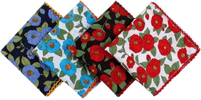 마리엔느 까멜리아 핀코트 레이스 면 손수건 스카프