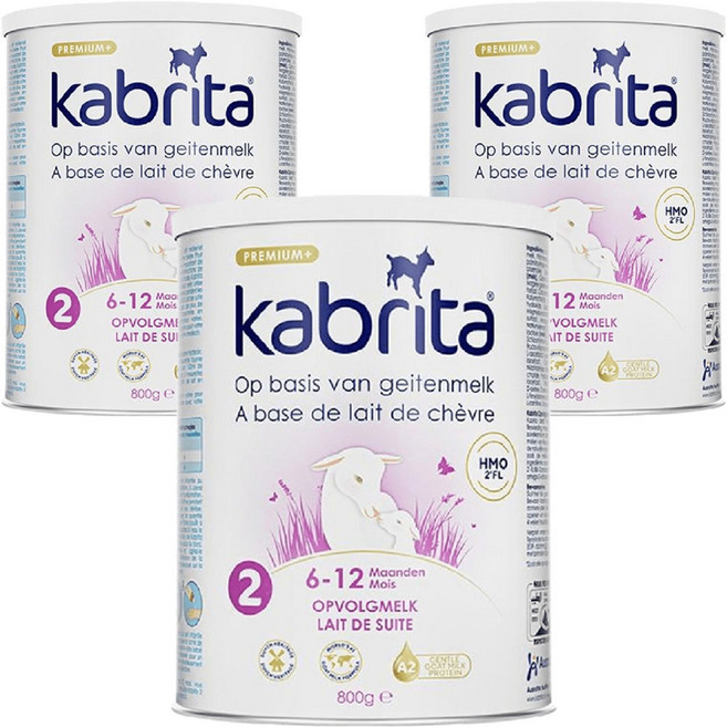 카브리타 프리미엄+ 산양 분유 2단계, 3개, 800g