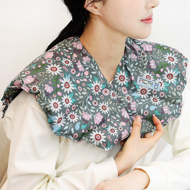 애슬라 허브 어깨 찜질팩 프리미엄 모던플라워 ZH-SP3, 1개