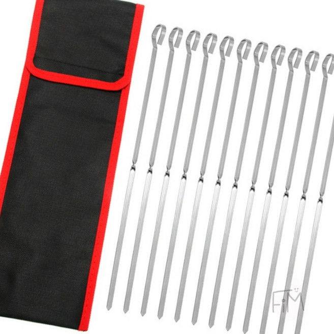 FIM 바비큐 스텐 꼬치 12p 바베큐꼬치막대 스탠꼬치