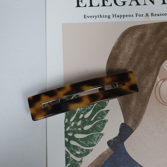 4color 셀롤 스퀘어 네모 마블 호피 헤어핀 프랑스 반머리 옆머리 자동핀