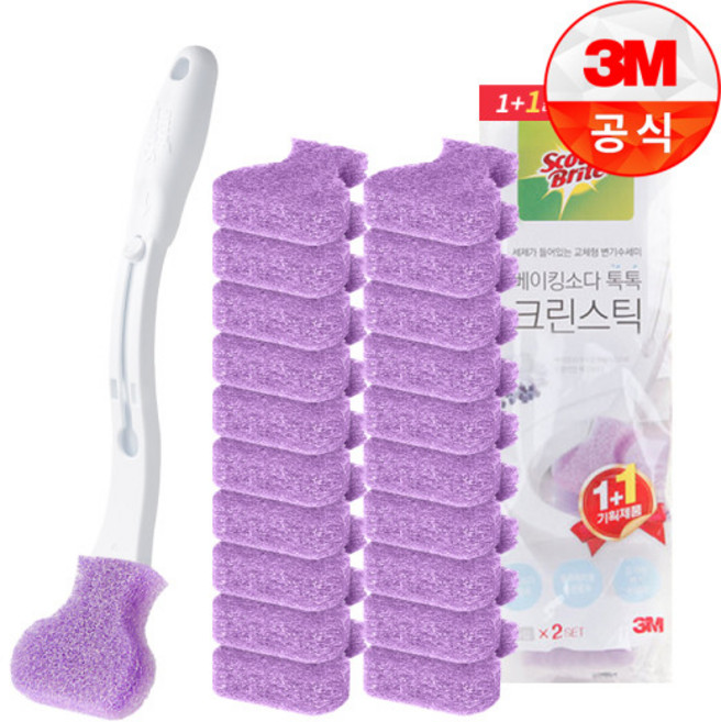 [3M] 변기청소 베이킹소다 크린스틱 핸들+리필 21입, 상세 설명 참조