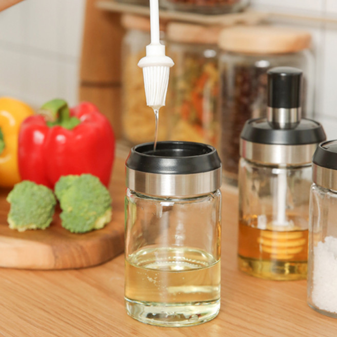 cocooning 쿠킹브러쉬 오일병 허니브러쉬 꿀청병 스푼있는 양념병 250ml, 쿠킹브러쉬양념병, 1개