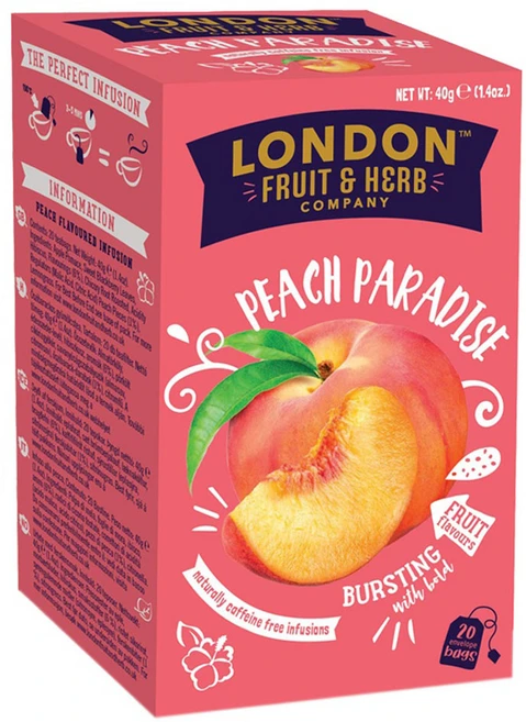 London Fruit & Herb 피치 파라다이스티, 1개, 2g, 20개입 - 쿠팡