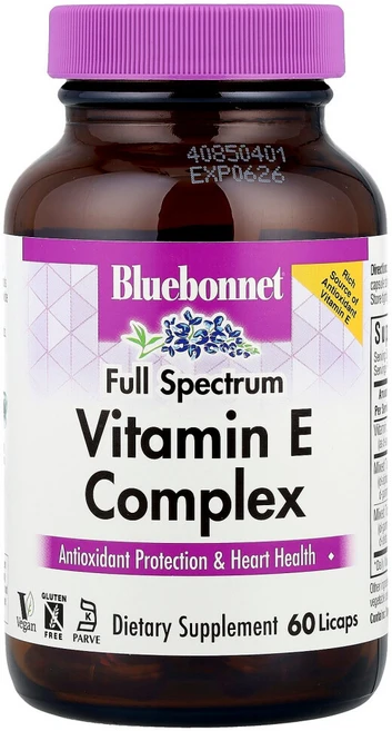 Bluebonnet Vitamin E Complex 블루보넷 비타민 콤플렉스 60정, 1개 - 쿠팡