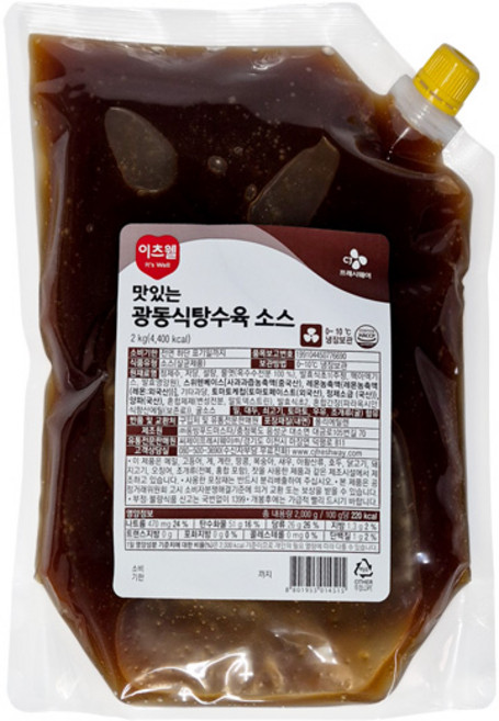 이츠웰 광동식 탕수육소스 2kg x 1개
