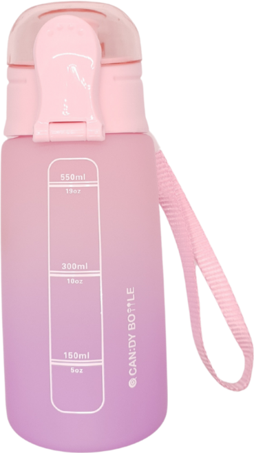 캔디보틀 트라이탄 어린이 물통 이중잠금 원터치 스트럽 물병 550ml, 1개, 캔디핑크
