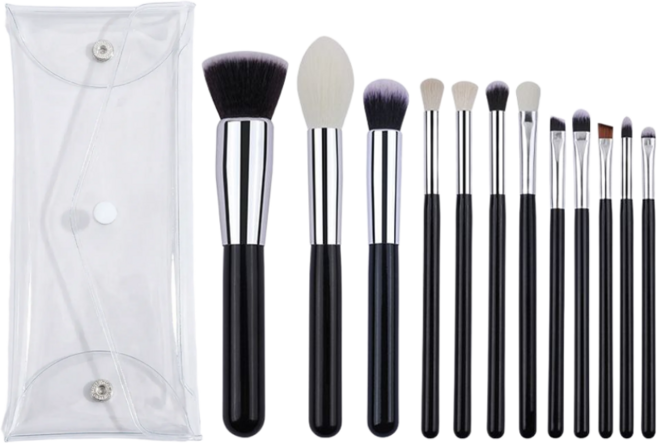 담담라이프 고퀄리티 브러쉬 세트 12종(파우치 포함), 1개, 블랙