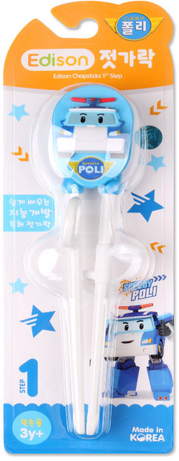 에디슨 로보카 아동교정젓가락 1단계 왼손용, 폴리, 1개