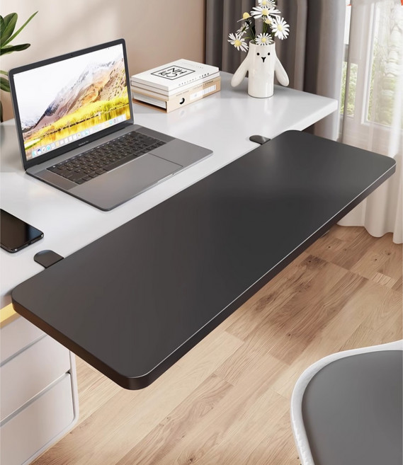 Anystar 폴딩 수납 연장 선반 책상 팔걸이 키보드 받침대, 블랙65*24CM, 1개