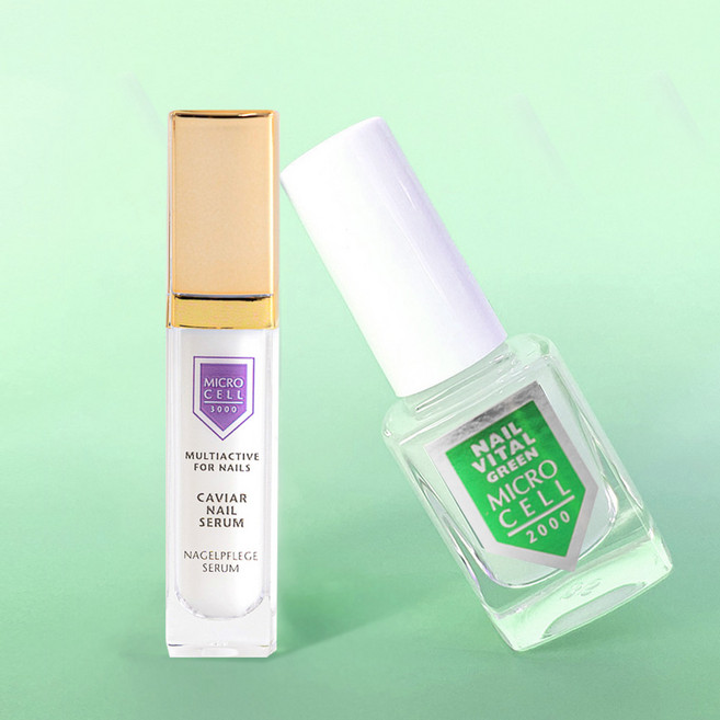 1+1 마이크로셀 바이탈 그린 & 캐비어 네일 세럼 손톱강화제 손톱영양제, 9ml