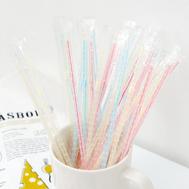 어린이빨대 (소) 일회용 개별포장 자바라 스트로우 무독성 간편 휴대, 1개, 80개입