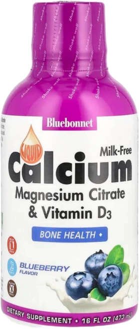 블루보넷뉴트리션 칼슘 마그네슘 구연산염 비타민 D3 블루베리 맛 473ml, 1개 - 쿠팡
