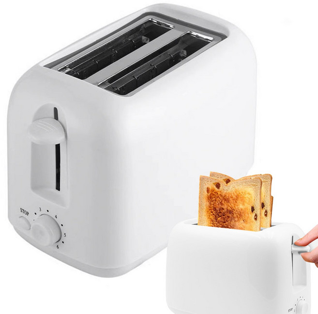 토스트기 2구 식빵 팝업 토스터기, 흰색