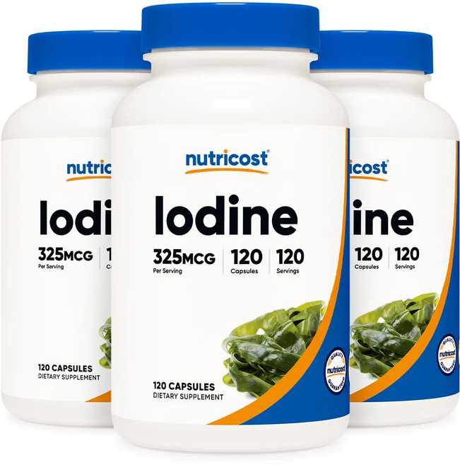 뉴트리코스트 아이오딘 요오드 325mcg 120캡슐, 120정, 3개 - 쿠팡