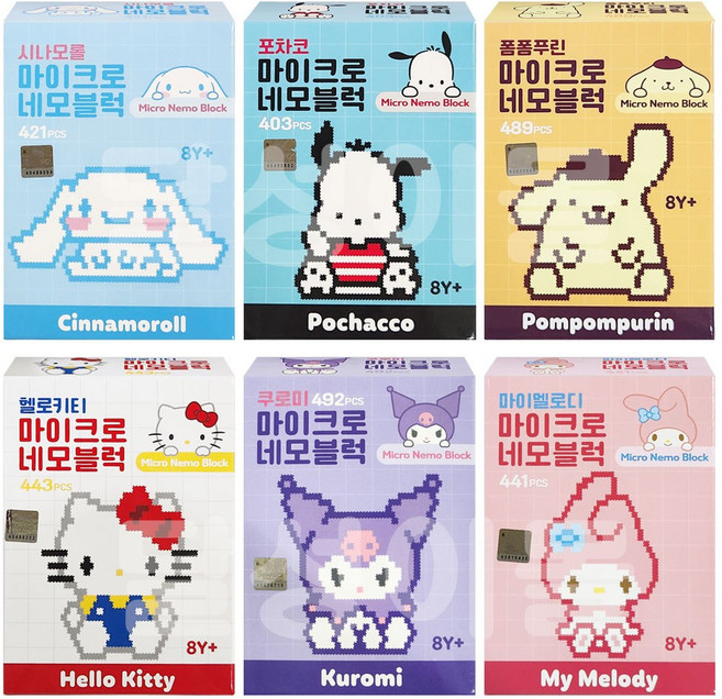 바니랜드 헬로키티 캐릭터 마이크로 네모블럭 6종세트, 1개