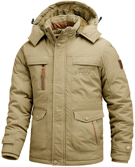 Wiseha 남자 밀리터리 재킷 방풍 보온 집업형 빅 사이즈 밀리터리야상