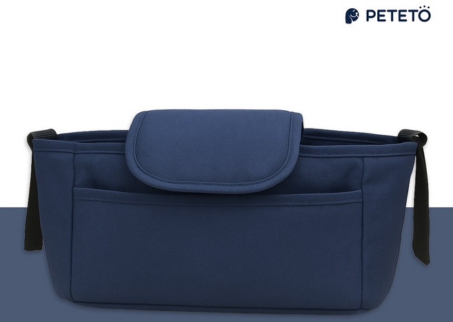 코오롱 다용도 수납백 포켓 미니 가방 스쿠터 자전거 페테토 유모차 애견 개모차 기저귀 정리함, 네이비, 1개