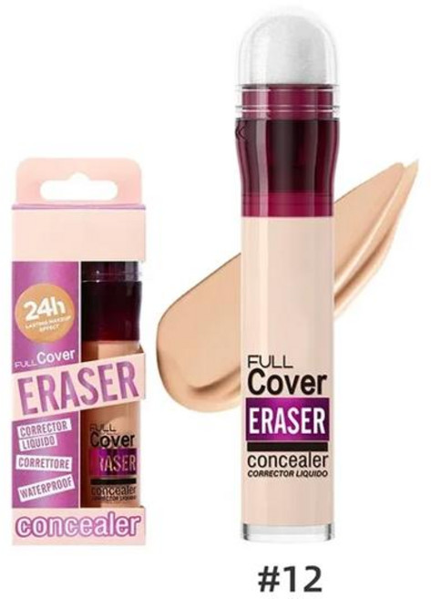 자연스러운 컨실러 여드름 헤드 흠집용 다크 및 창조 서클 스폰지 서클 색소 눈물 주근깨 침착 다크, 1개, 12