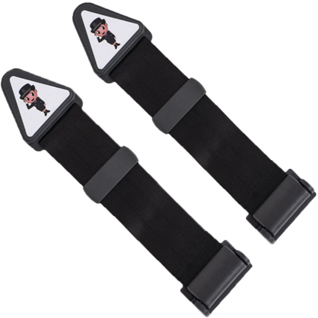 롤링페이퍼 차량벨트 목걸림방지 높이조절 안전보조벨트, 블랙, 2개