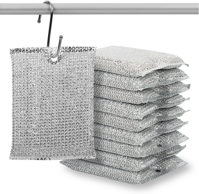 2025년형 대롱대롱 실버 수세미(소) 은사 주방 설거지 다목적 업소용, 10세트, 10개입