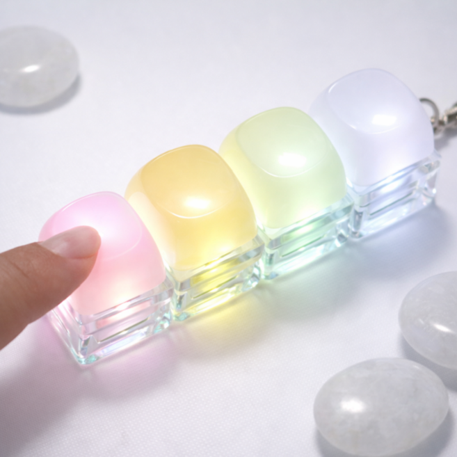 아크배라 LED 조약돌 키캡 감성 키링 딸깍이, 1개, 조약돌 4구