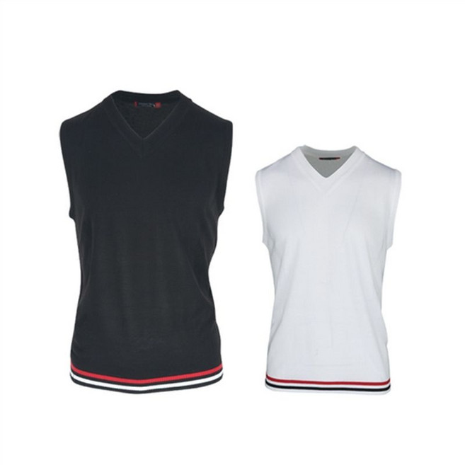 페라어스 남성 하단배색 니트 조끼 CVMP8015F0