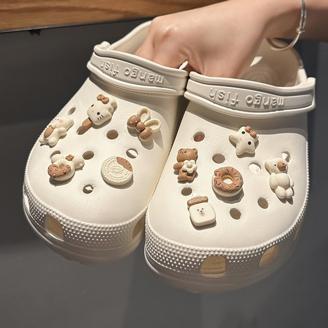 바이유 귀여운 크록스 지비츠 파츠 세트 귀염뽀짝 캐릭터 신발 꾸미기