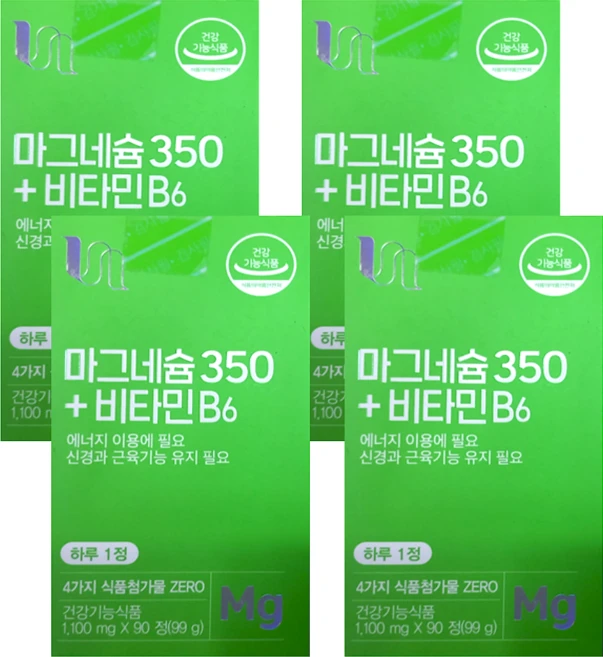 [비타민하우스] 마그네슘 350+비타민B6, 90정, 4개 - 쿠팡