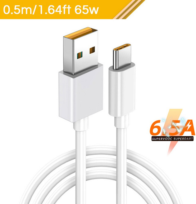 Realme 오리지널 Vooc 케이블 USB C 충전 Rapide 6.5A 슈퍼 다트 고속 GT Narzo 30a 20pro X50 Pro 5g X7 Xt X2 Cabo, a to c 0.5m(1.64ft), 02 0.5m