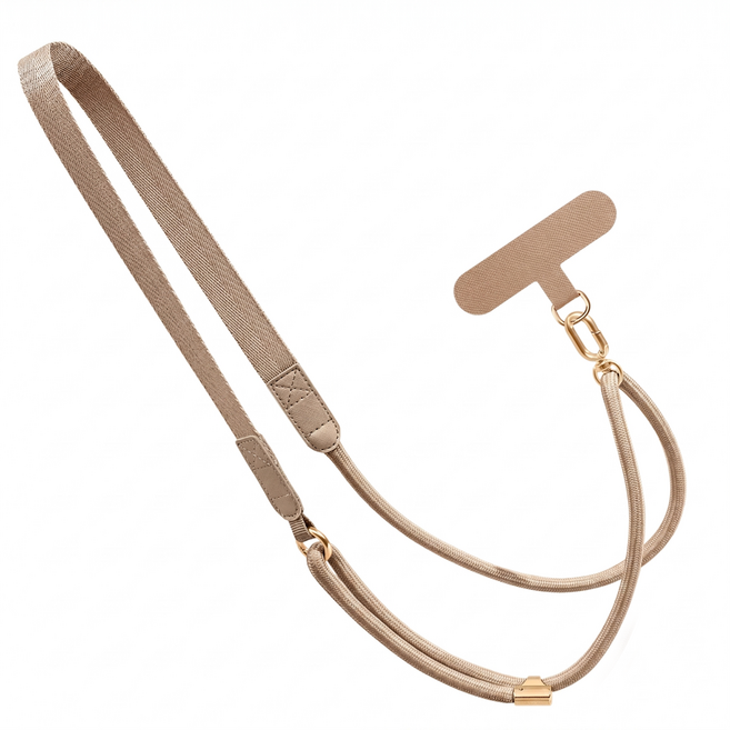 와티케 길이조절 핸드폰 스트랩 분실방지 목걸이, 1개, 베이지