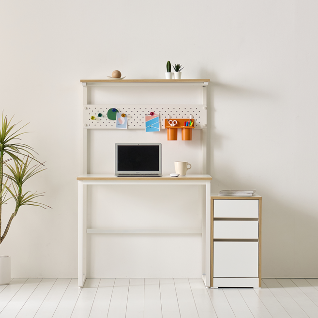 하버드 입식 선반 LPM 철제 공부 아이 화이트 서재 전면 일자 성인 컴퓨터 책상 900 1200 1500, 화이트/화이트