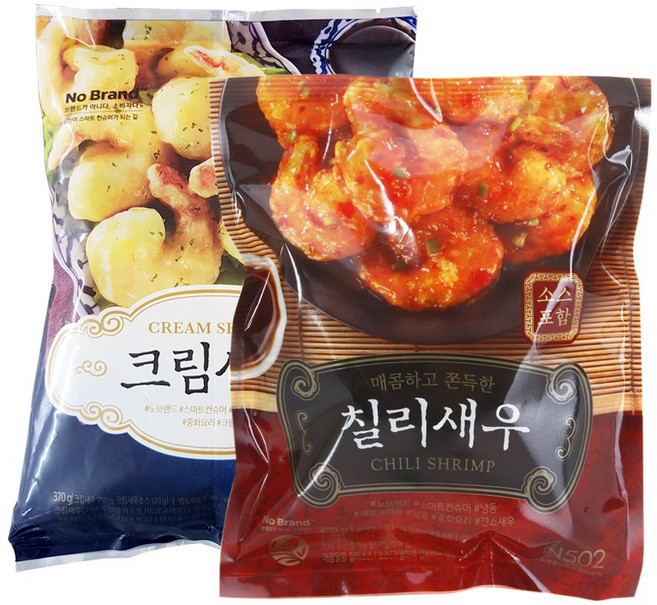 노브랜드 (칠리새우+크림 새우), 1세트