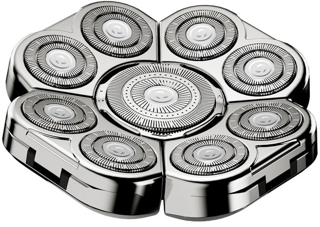 삭발 면도기날 두피면도기날 제모 관리기 건식 남성용 헤어 전기 두피관리기, 실버,블랙, 실버 2팩 9블레이드