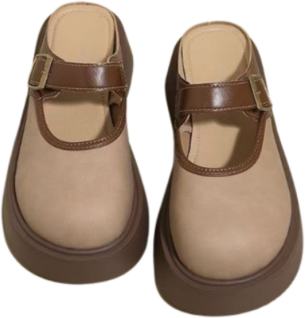 일루토 키높이 통굽 버클 뮬 블로퍼