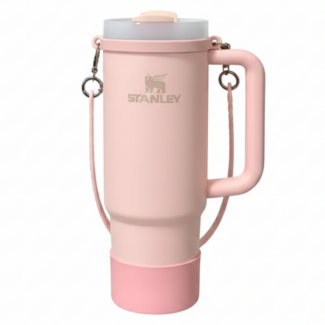 마지온 실리콘 텀블러 스트랩 커버 세트, 1개, 라이트 핑크