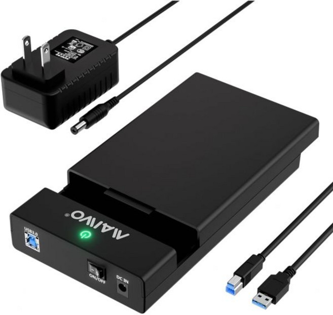 마이워 외장 하드 드라이브 케이스 3.5인치 2.5인치 SATA HDD SSD용 USB 3.0 변환기 리더 12V 2A 전원 어댑터 무도구 지원 24테라바이트 및 UASP