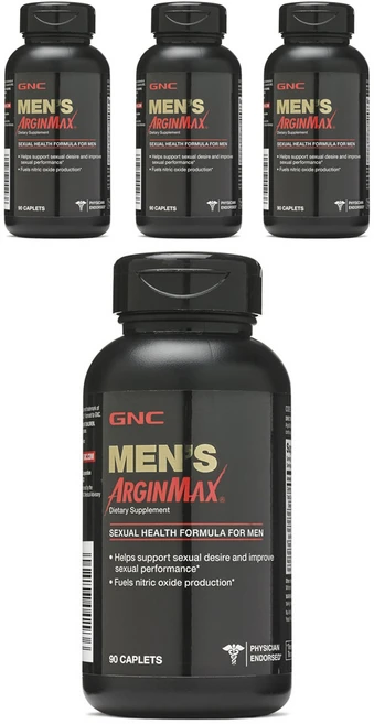 GNC 멘스 아르긴맥스 섹슈얼 헬스 포뮬러 캐플렛, 90정, 4개 - 쿠팡