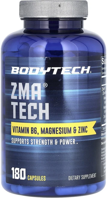 단백질 비타민 철분 마그내슘 칼슘 BodyTech ZMA Tech 캡슐 180정 고루고루섭취해주세요, 1개 - 쿠팡