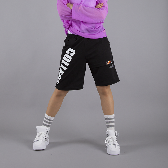 댄마샵 컬렉터 레터링 4부 댄스 반바지 방송댄스복 줌바댄스복 에어로빅복