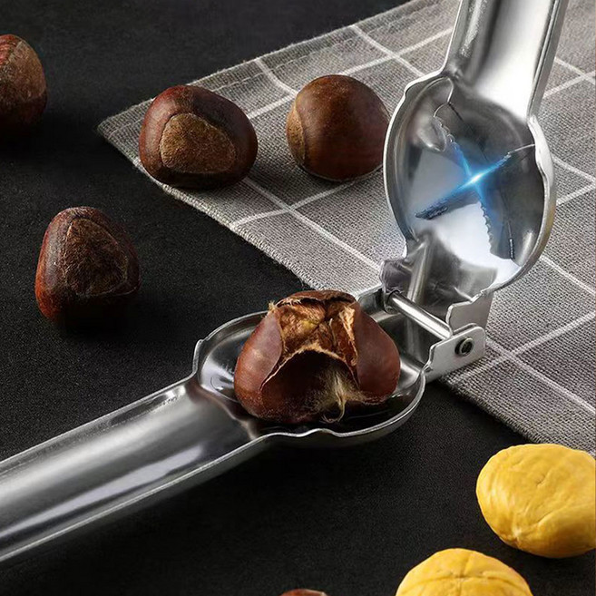 까사도르 밤칼집 커팅기 군밤껍질 호두까기 세트, 1세트, 실버