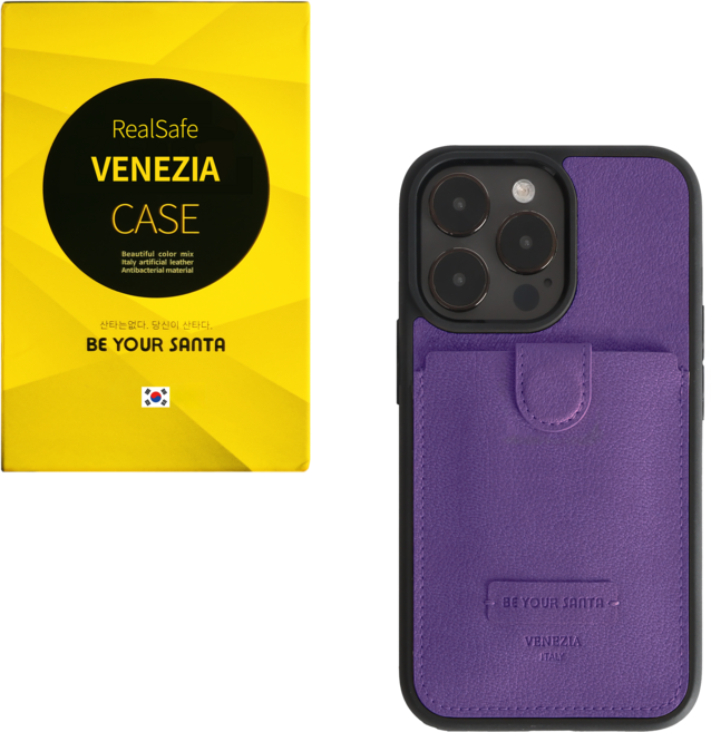 비유어산타 간편한 카드수납 이태리 원단 아이폰15 프로 맥스 리얼세이프 맥세이프 베네치아