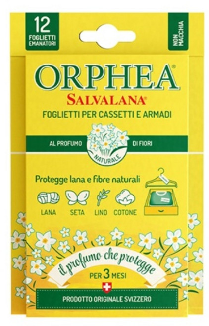 오르페아 스위스 옷장방향제 서랍장 및 옷걸이용 (피오리향) 12매입, 1개, 7.8g
