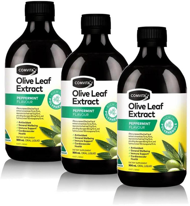 콤비타 올리브잎 추출물 페퍼민트맛 Comvita Olive Leaf Extract Oral Liquid, 3개