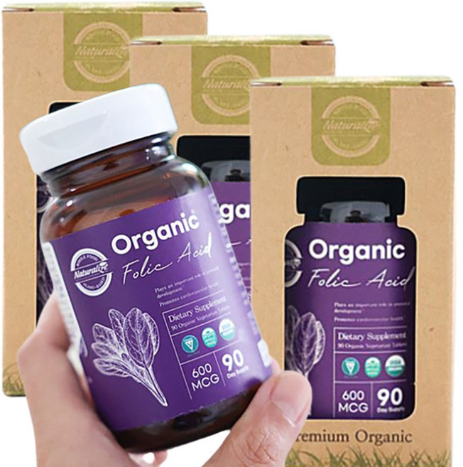 엽산정 성인남녀 임산부 유기농 엽산 270정 9개월분, 90정, 1개