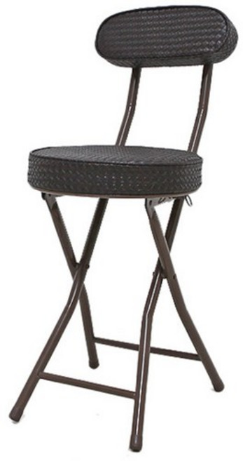 팬물산 그리드 등받이 폴딩 스툴, BrownColor, 1개