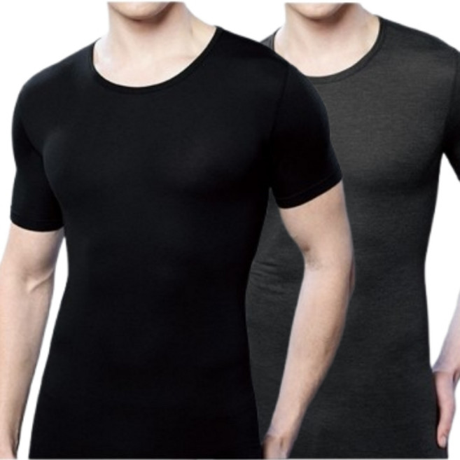 BYC 남자 반팔 발열내의 보디히트 남성 U넥 반팔 런닝 히트텍 상의