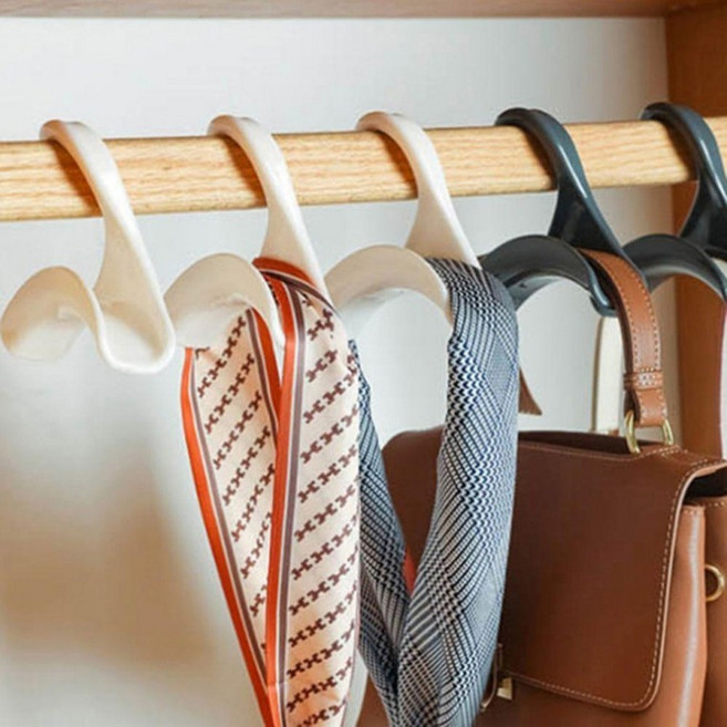 [1+1] 정리 거치대 모자 스카프 벨트 이걸이 가방 깔끔 걸이 다용도 정리대 행거 넥타이 옷장, 화이트, 2개