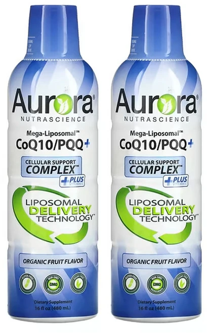 오로라 뉴트라사이언스 메가-리포소말 CoQ10/PQQ+ 유기농 과일 향 16fl oz, 2팩 - 쿠팡